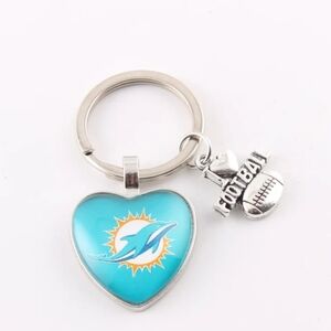 NWOT NFL Dolphins Heart Shape Keychain